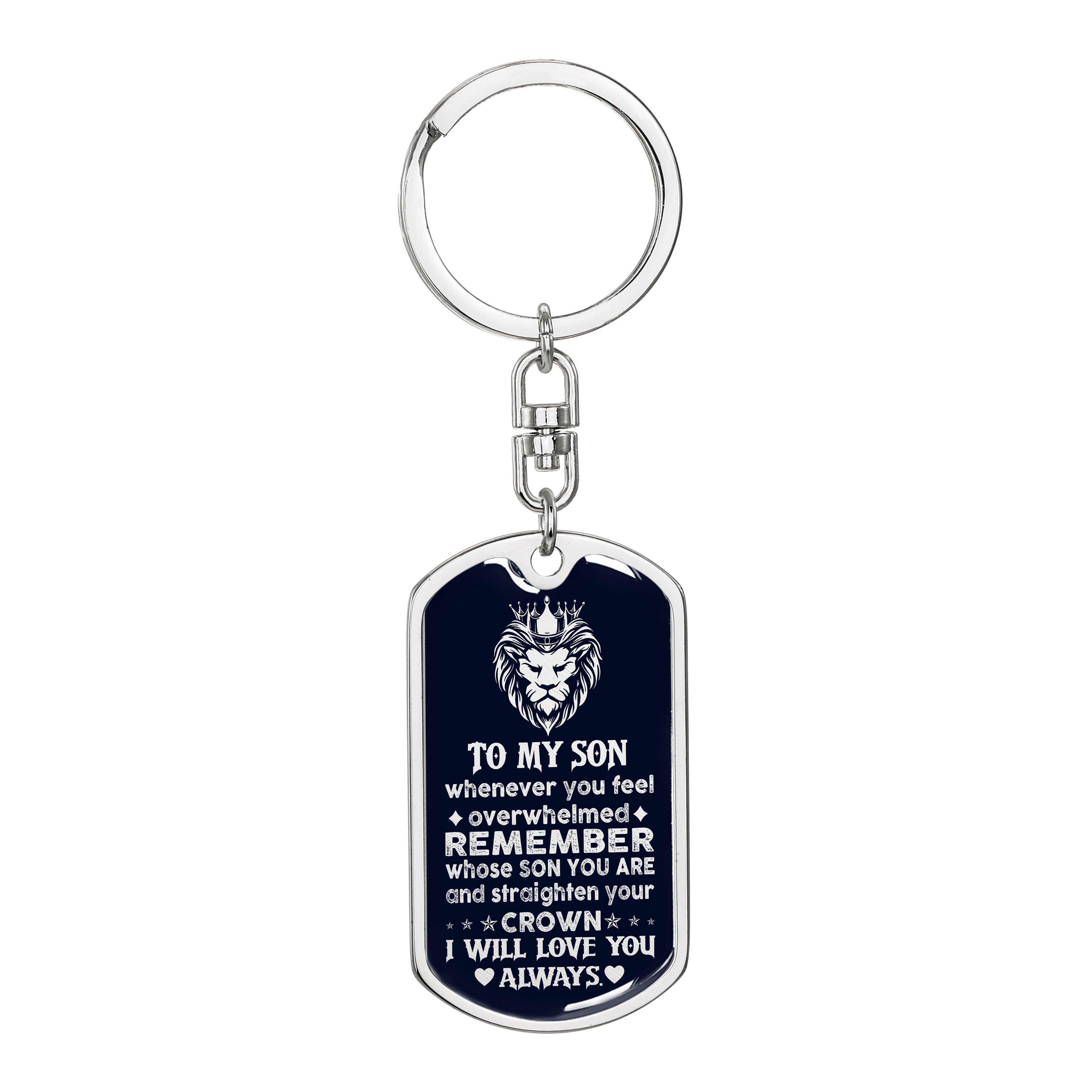 Son - My Brave Son - Dog Tag With Swivel Keychain