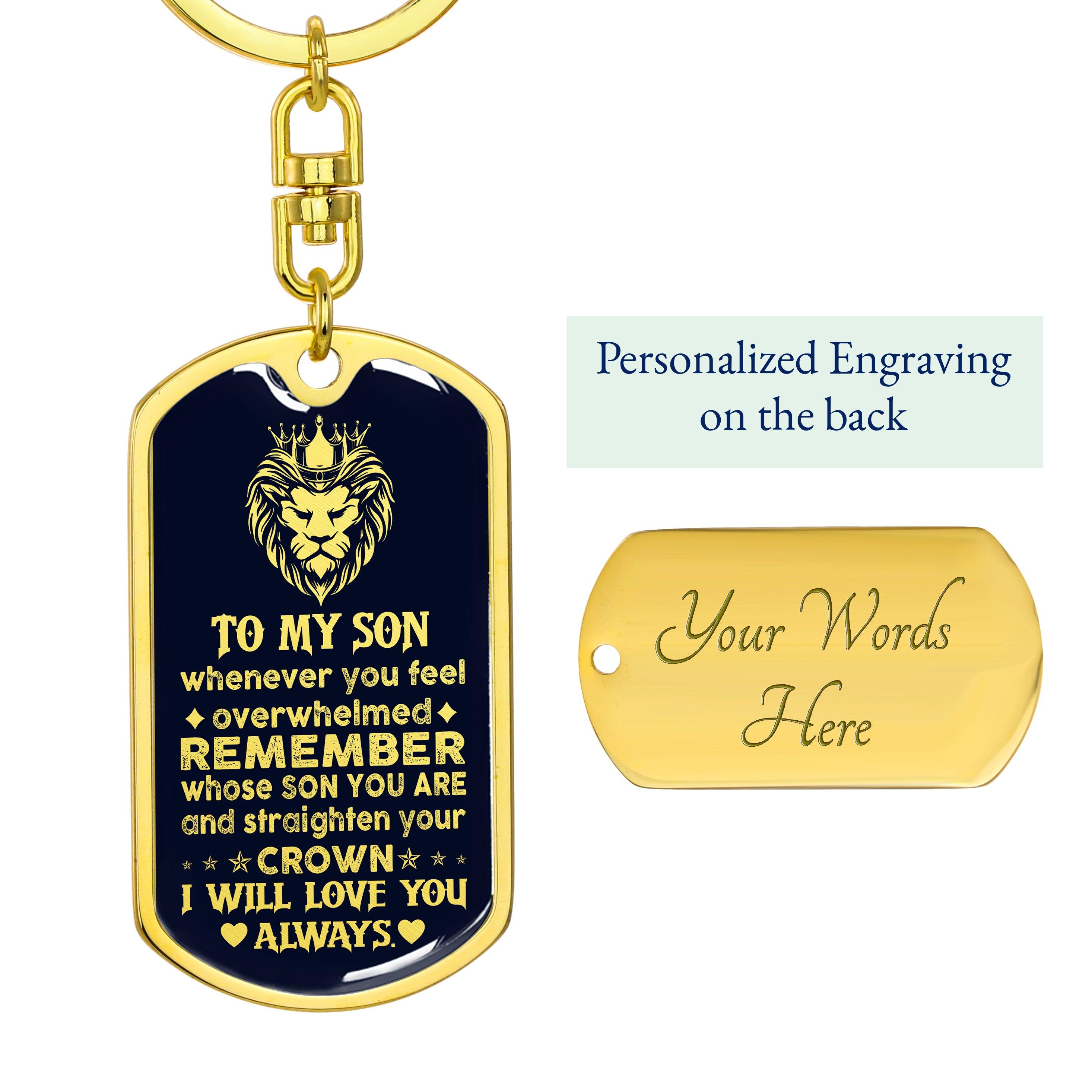 Son - My Brave Son - Dog Tag With Swivel Keychain