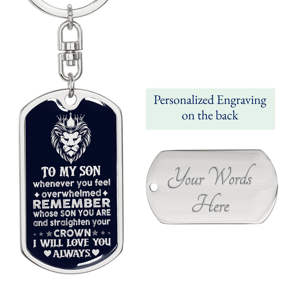 Son - My Brave Son - Dog Tag With Swivel Keychain