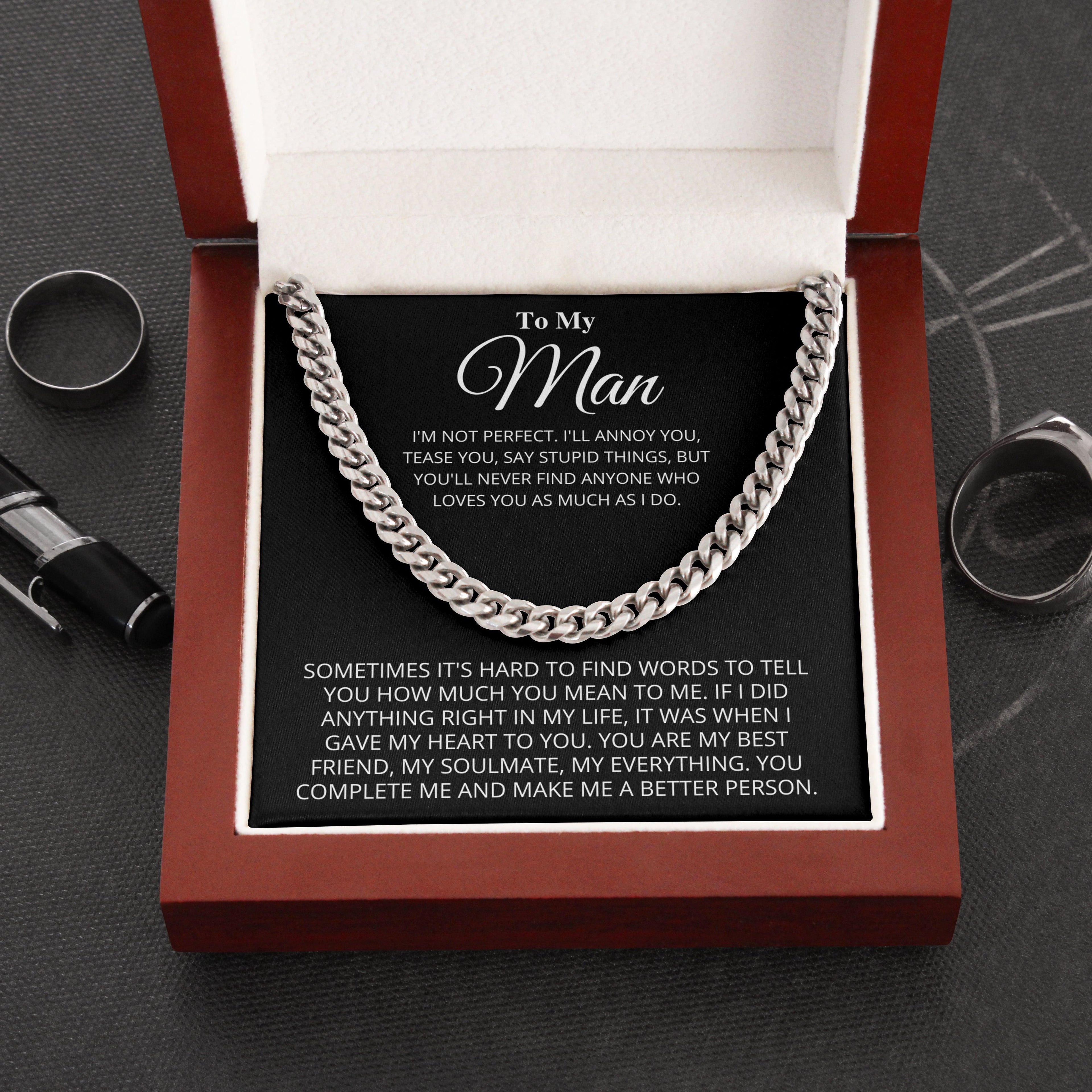 My Man - You Complete Me - Cuban Link Chain