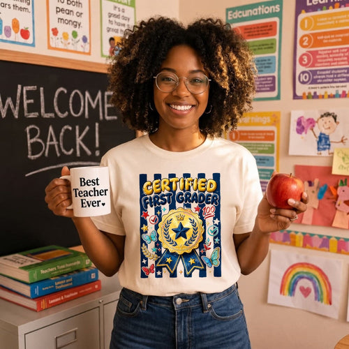 Cute Certified First Grader Badge Classic T-Shirt