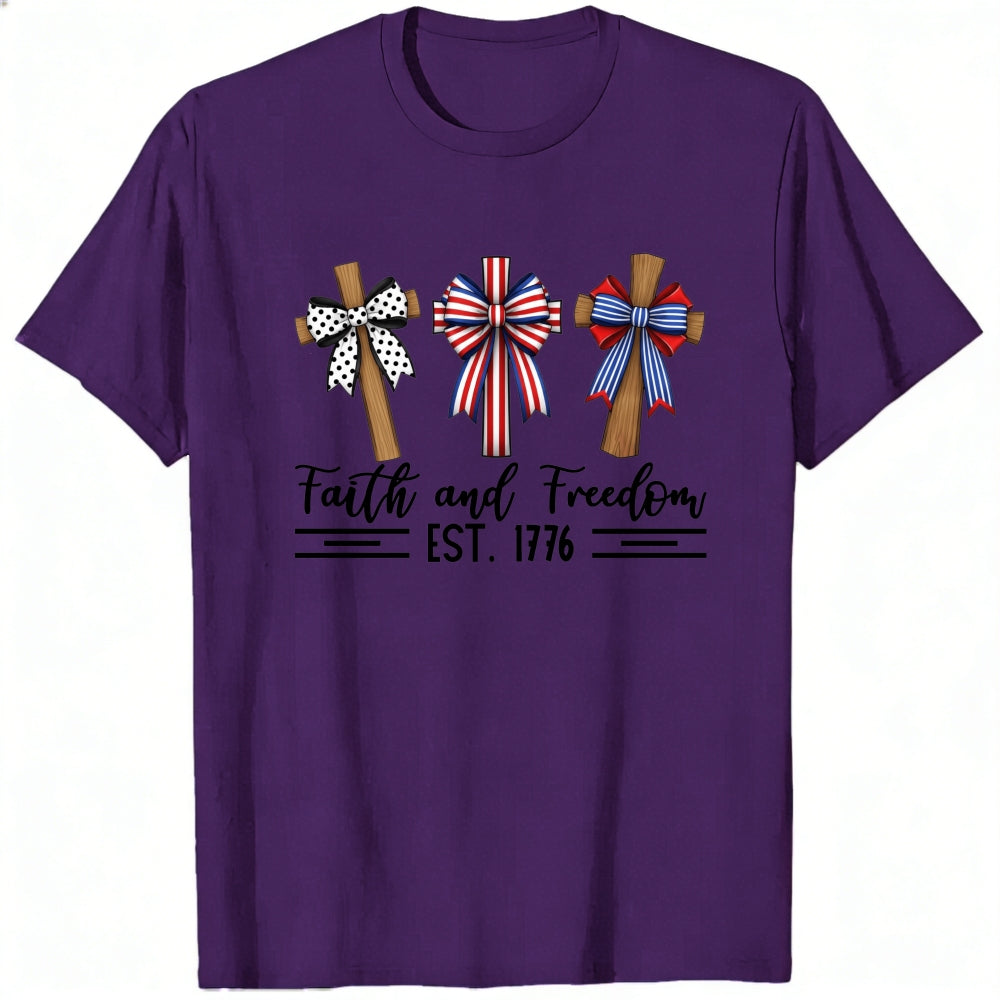 Patriotic Crosses Faith And Freedom Est 1776 Classic T-Shirt