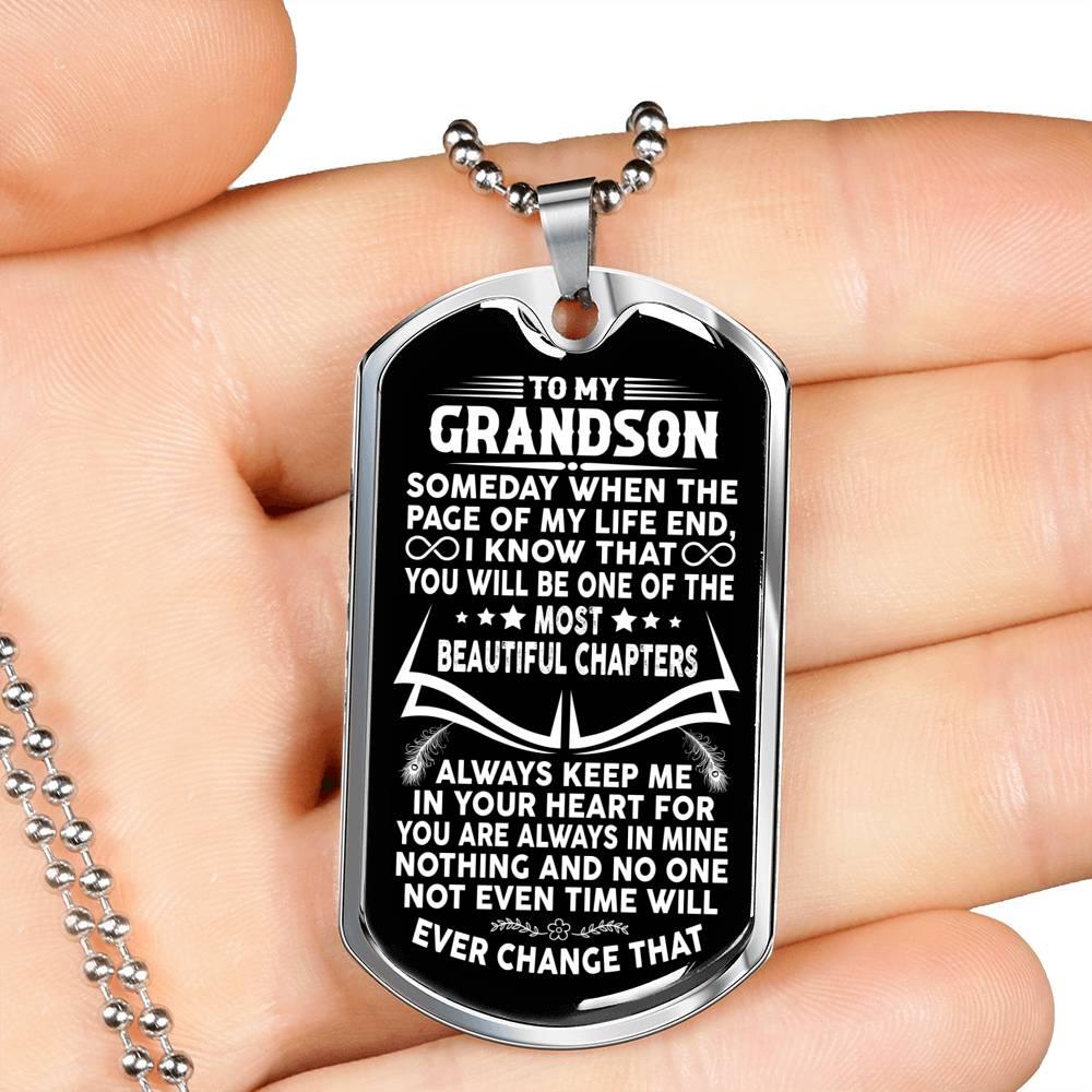 Grandson - Beautiful Chapters - Military Necklace