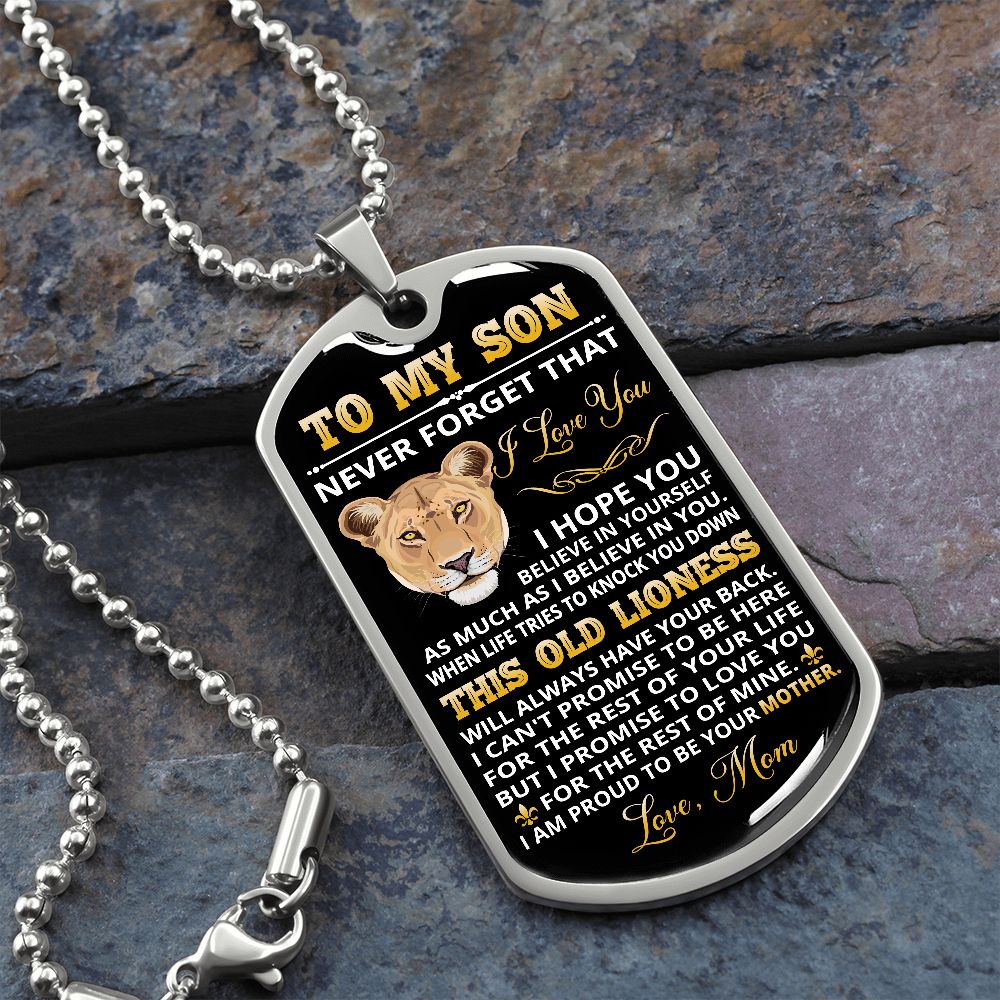 Son - Believe in Yourself - Military Necklace