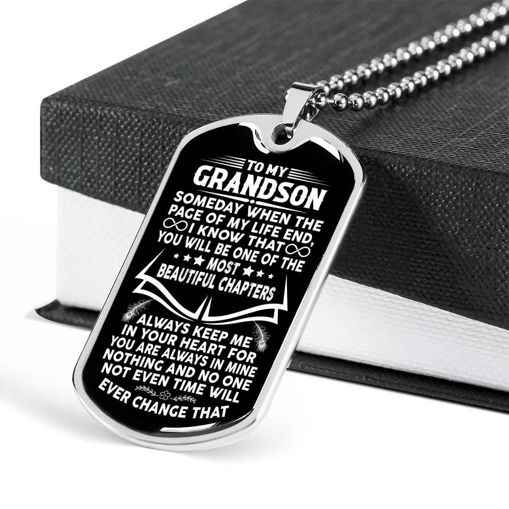 Grandson - Beautiful Chapters - Military Necklace