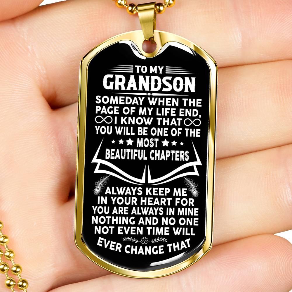 Grandson - Beautiful Chapters - Military Necklace