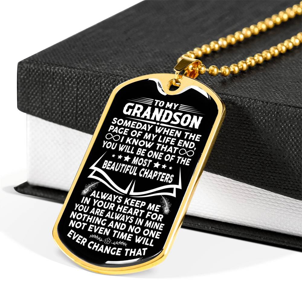 Grandson - Beautiful Chapters - Military Necklace