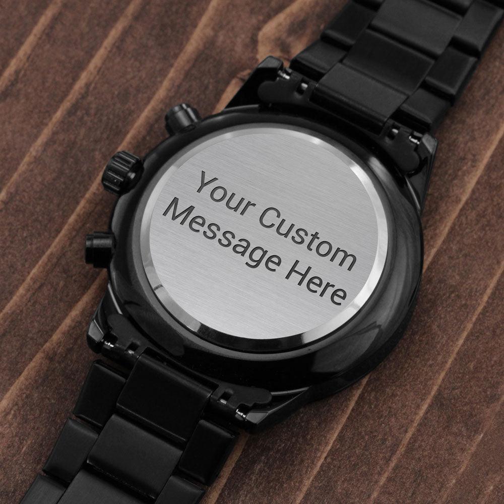 Engraved Black - Chronograph Watch