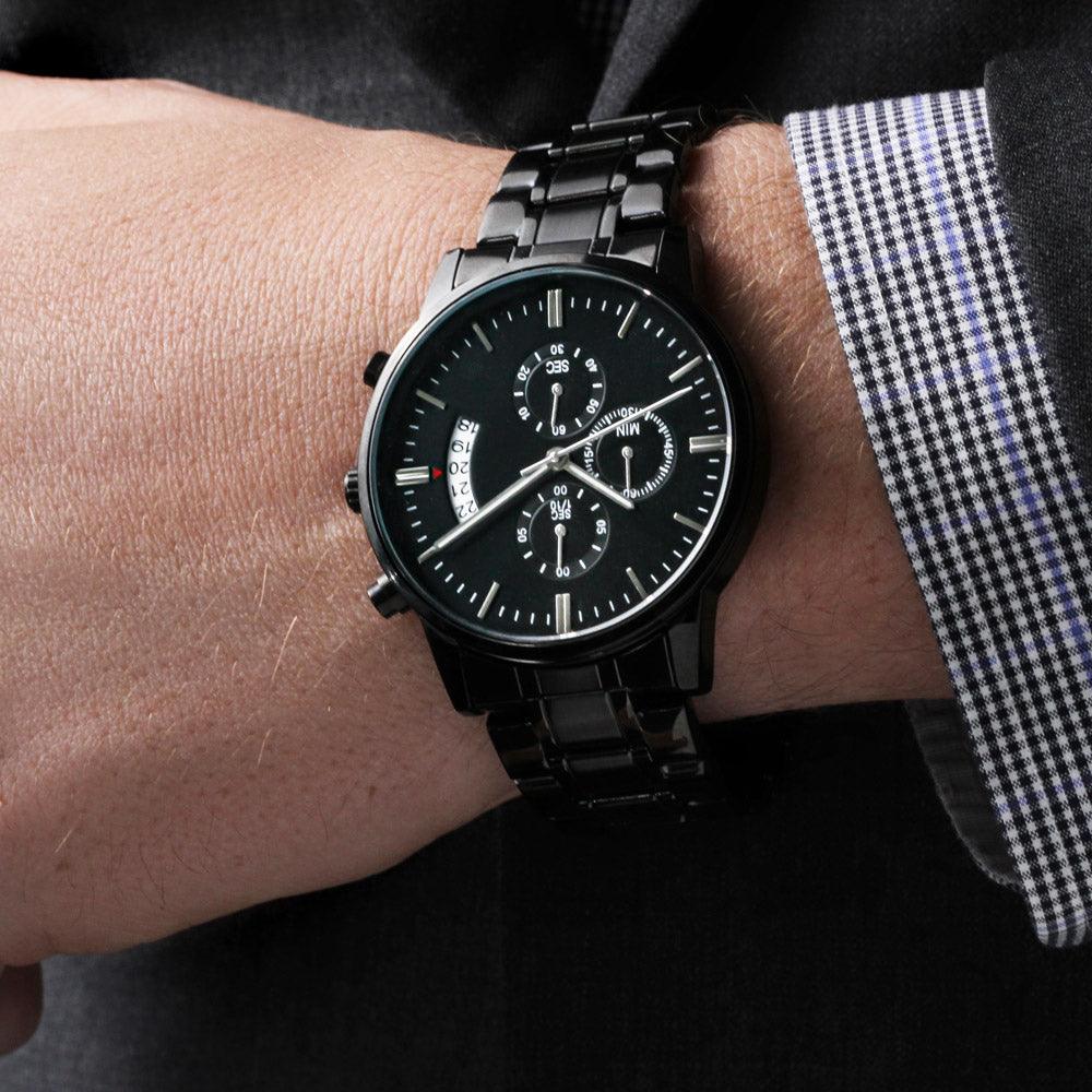 Engraved Black - Chronograph Watch