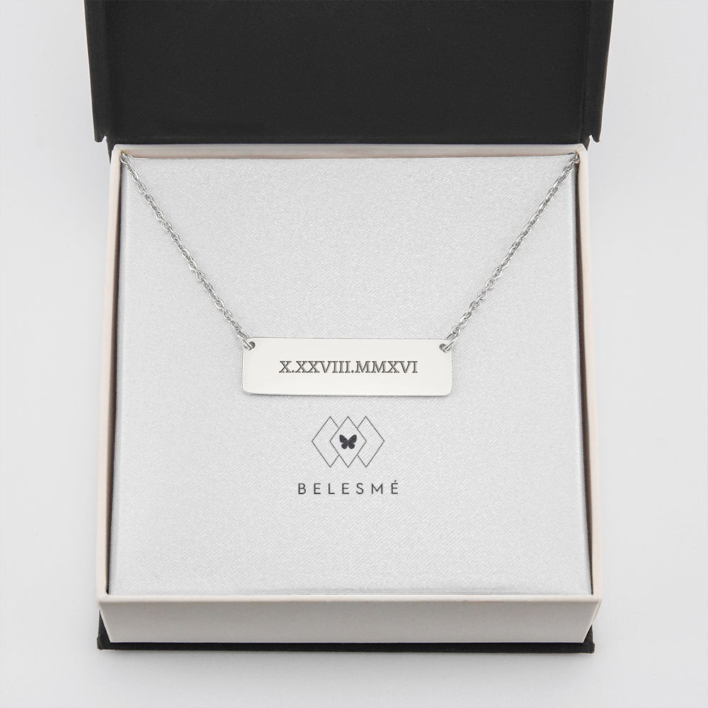 Horizontal Roman Numerals - Necklace
