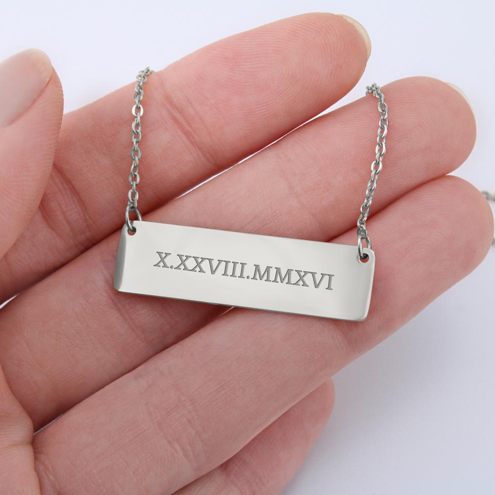 Horizontal Roman Numerals - Necklace