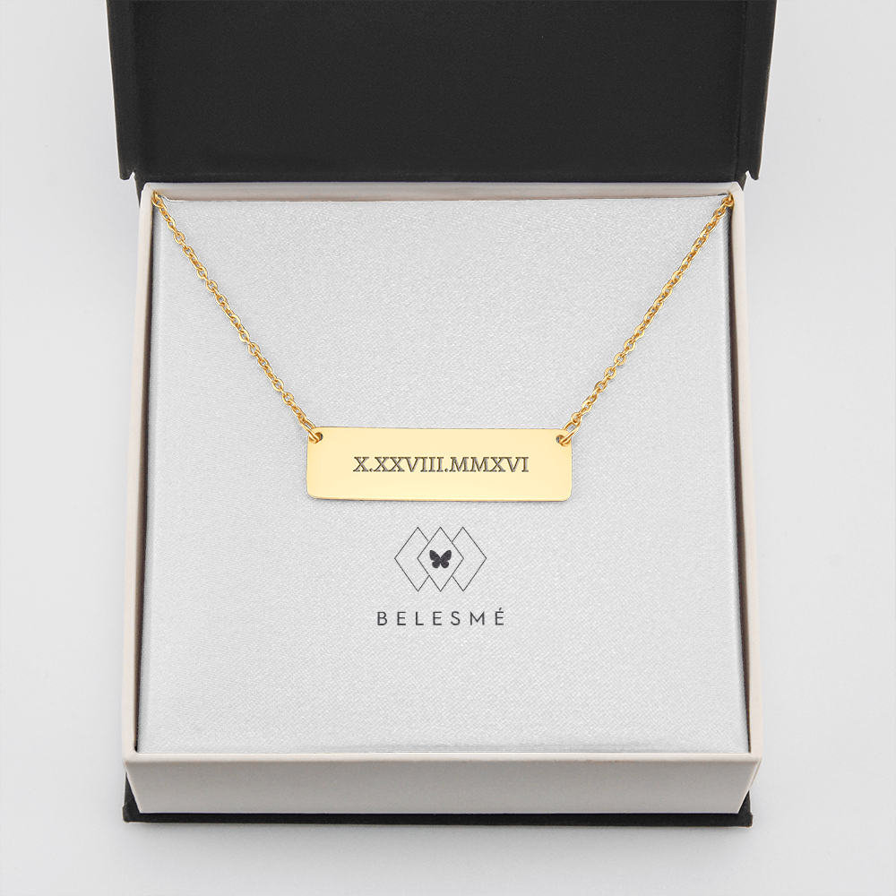 Horizontal Roman Numerals - Necklace