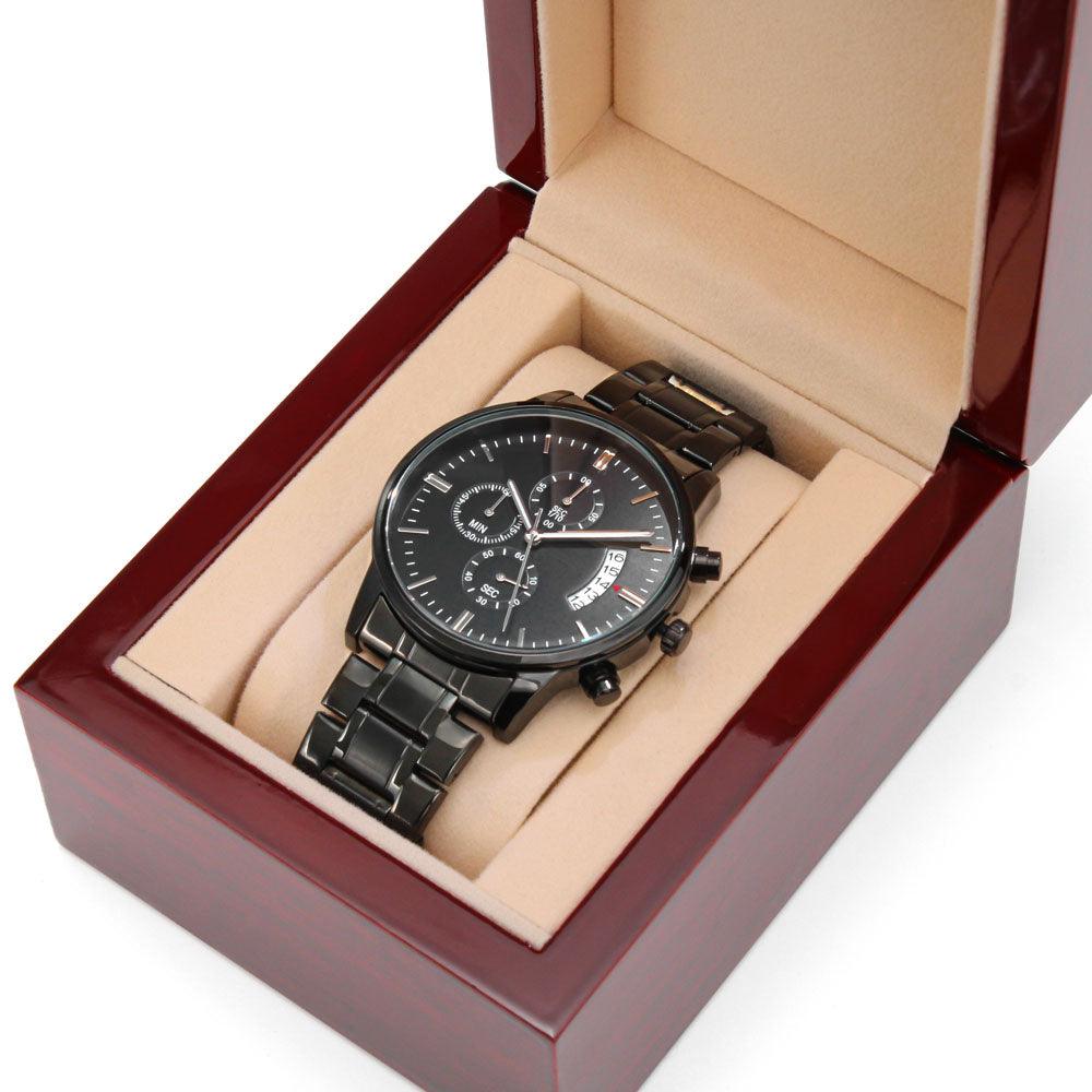 Engraved Black - Chronograph Watch