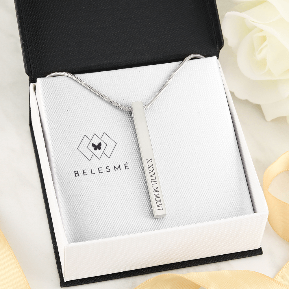Roman Numeral Vertical - Necklace