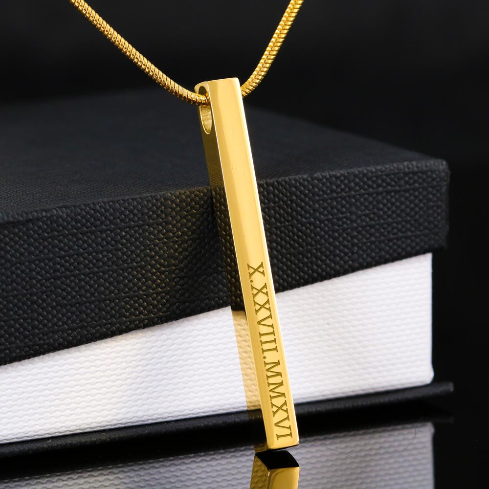 Roman Numeral Vertical - Necklace