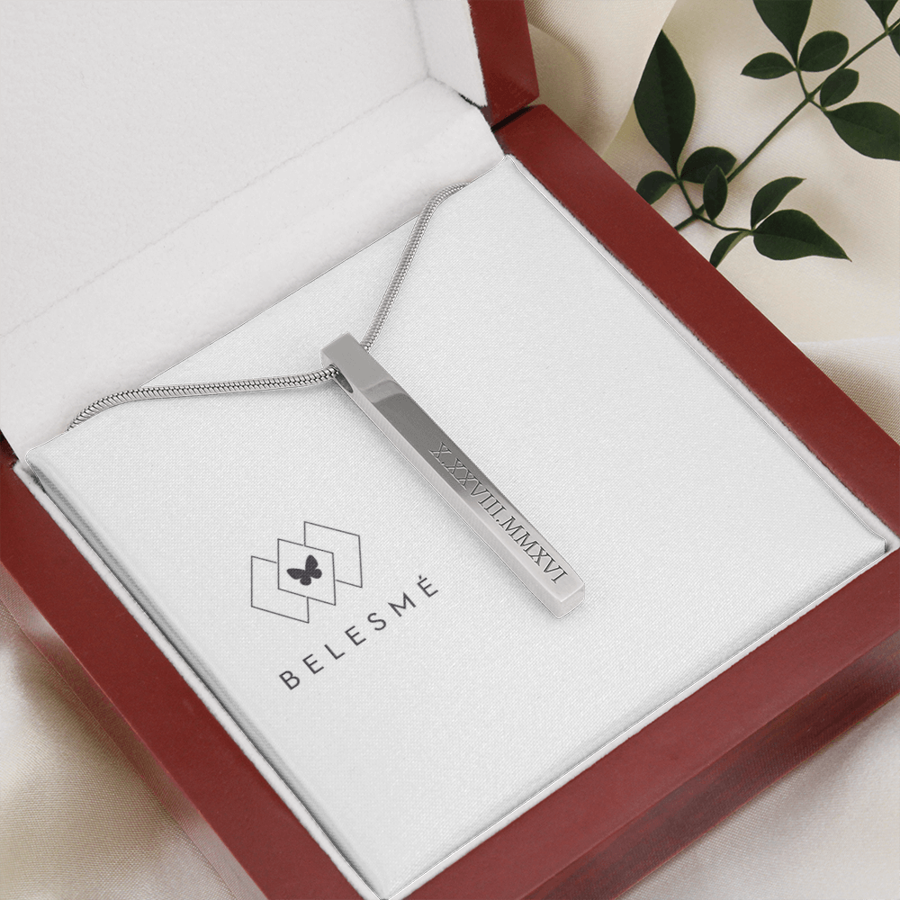 Roman Numeral Vertical - Necklace