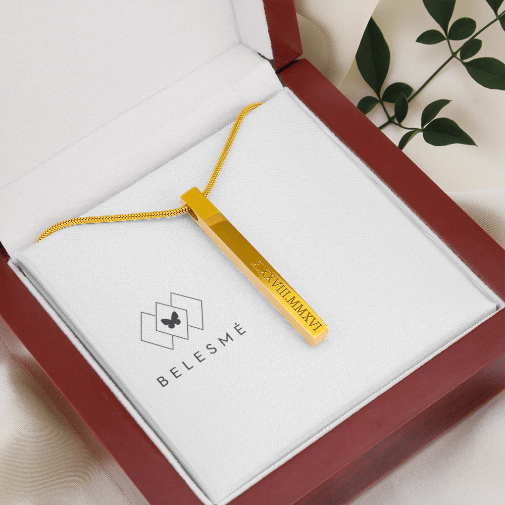 Roman Numeral Vertical - Necklace