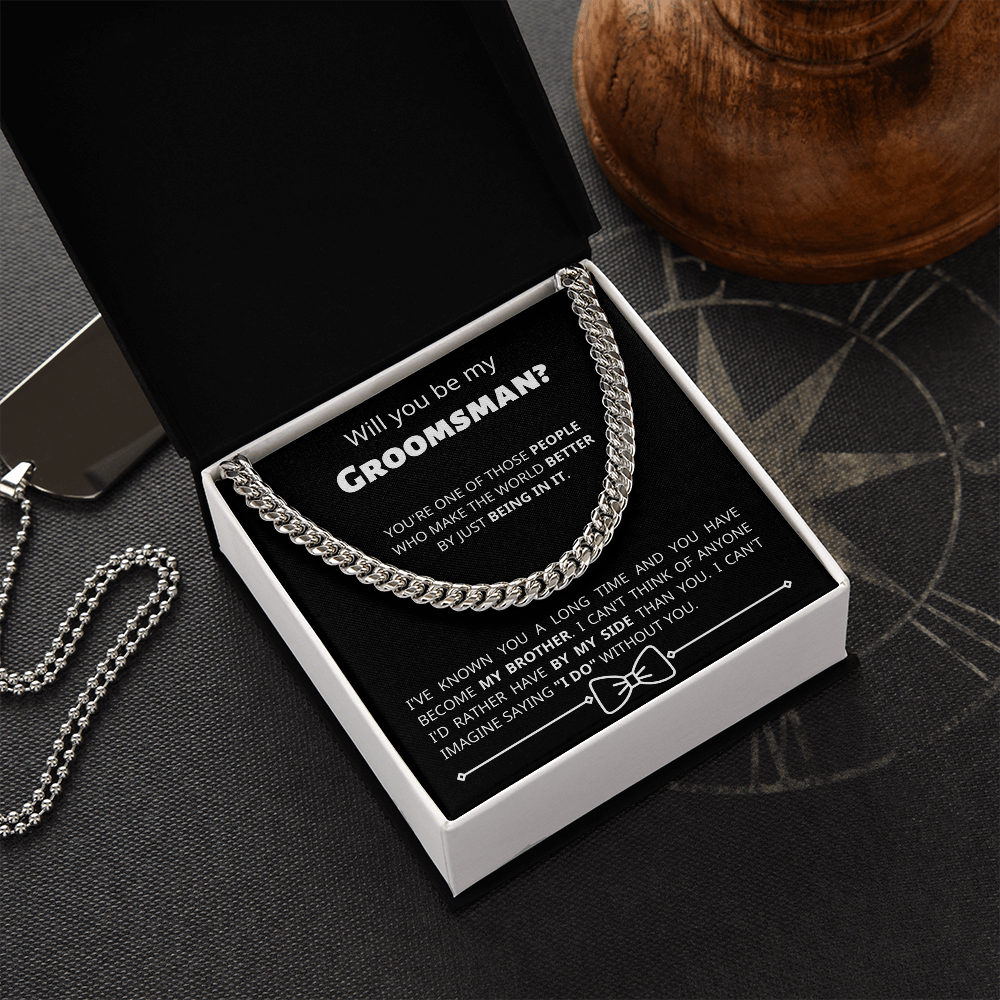Groomsman - By My Side - Cuban Link Chain