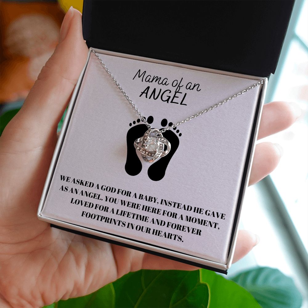 Mama of an Angel - Be Strong - Love Knot Necklace
