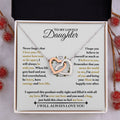 Daughter - Be Brave - Interlocking Hearts Necklace
