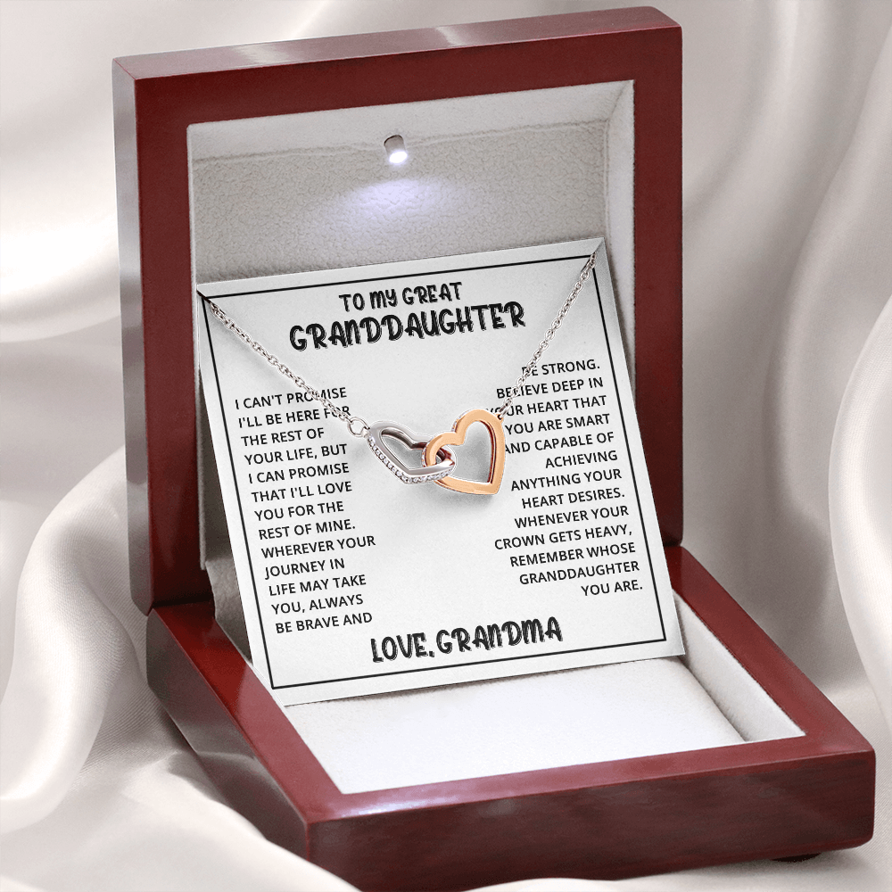 Granddaughter - Great Granddaughter - Interlocking Hearts Necklace