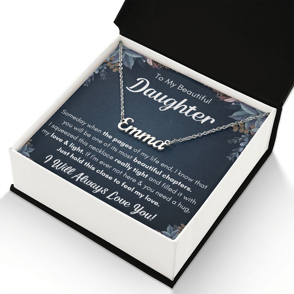 Name necklace to my beautiful daughter necklace from mom from dad mother and daughter necklaces birthday gifts for daughter adult daughter