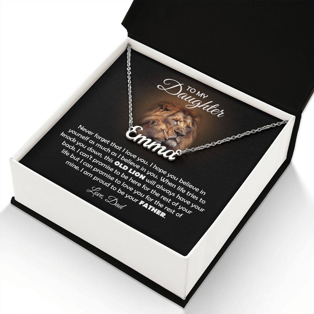 Name necklace birthday gifts for daughter from dad daughter jewelry daddy and daughter gifts happy birthday daughter necklace for women