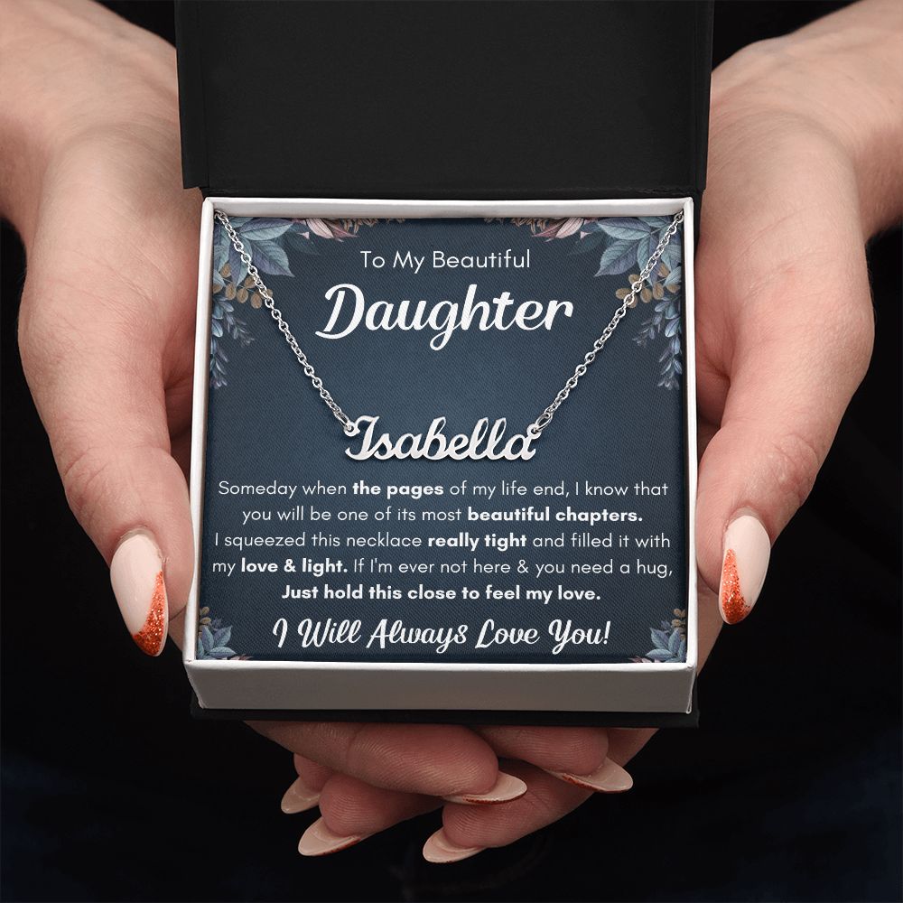 Name necklace to my beautiful daughter necklace from mom from dad mother and daughter necklaces birthday gifts for daughter adult daughter