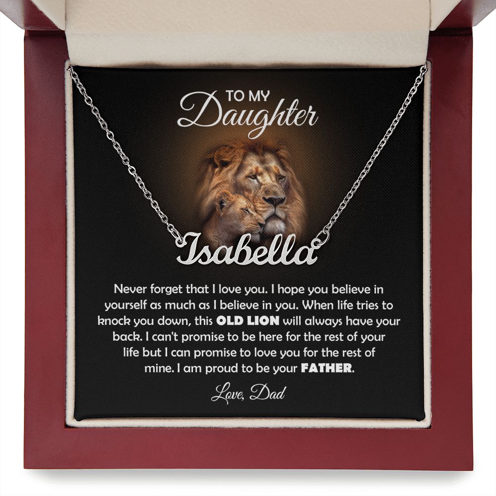 Name necklace birthday gifts for daughter from dad daughter jewelry daddy and daughter gifts happy birthday daughter necklace for women