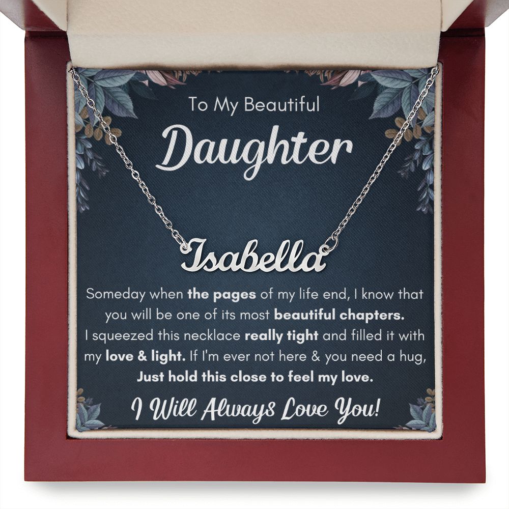 Name necklace to my beautiful daughter necklace from mom from dad mother and daughter necklaces birthday gifts for daughter adult daughter
