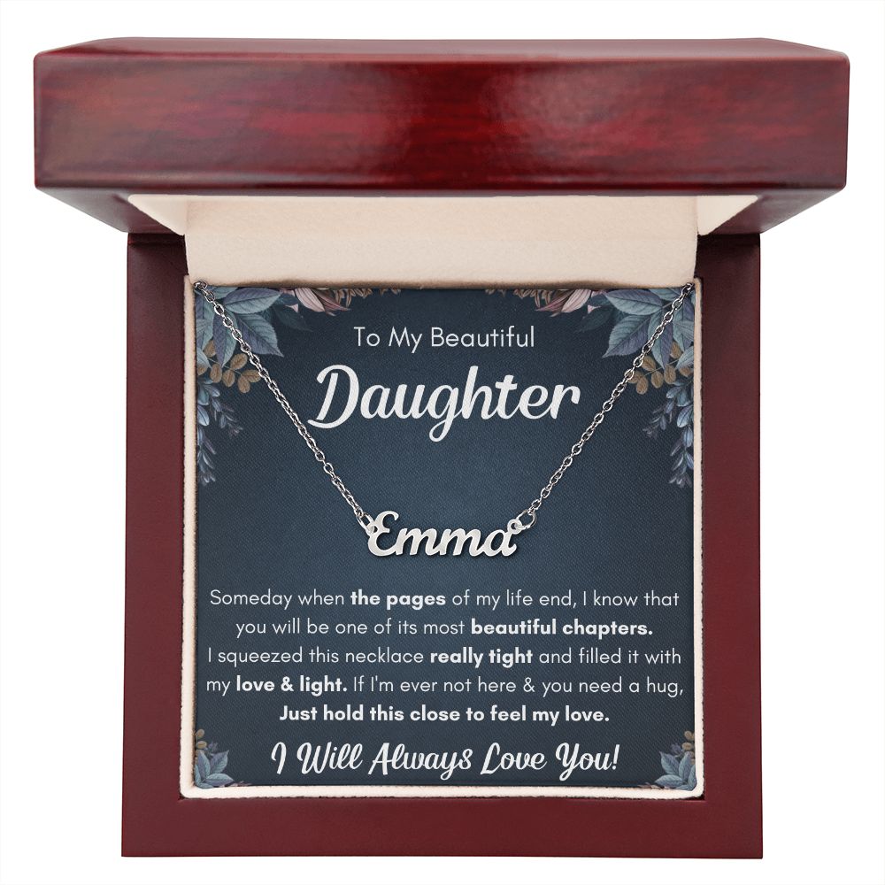 Name necklace to my beautiful daughter necklace from mom from dad mother and daughter necklaces birthday gifts for daughter adult daughter