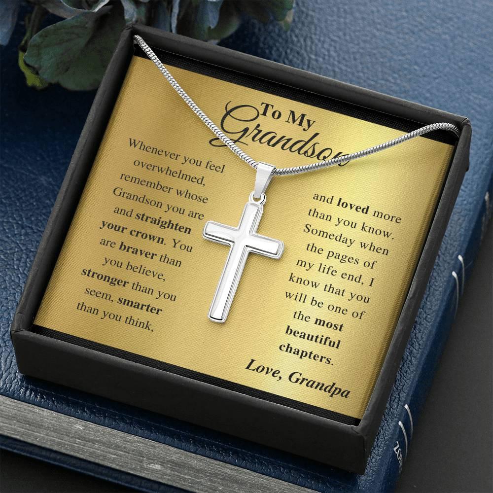 Grandson - Feel Strong - Cross Gift Necklase
