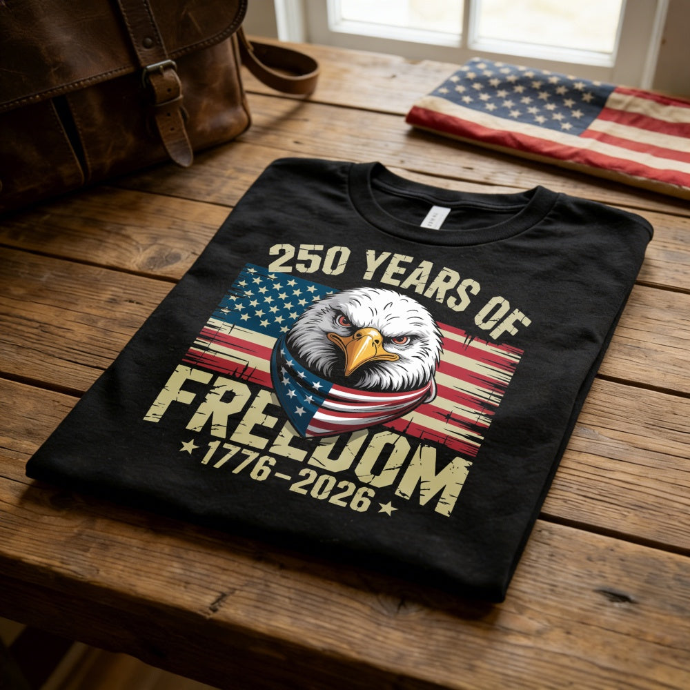 Patriotic Eagle American Flag Classic T-Shirt 250 Years Of Freedom 1776 2026