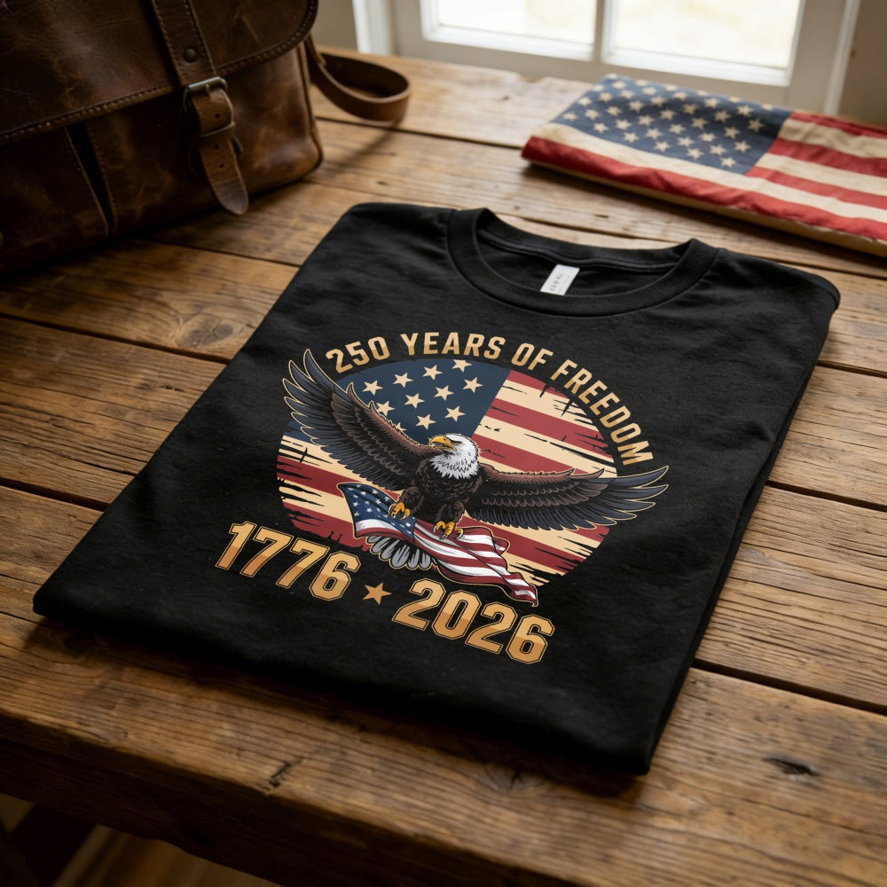 American Eagle Flag 250 Years Of Freedom 1776 2026 Classic T-Shirt