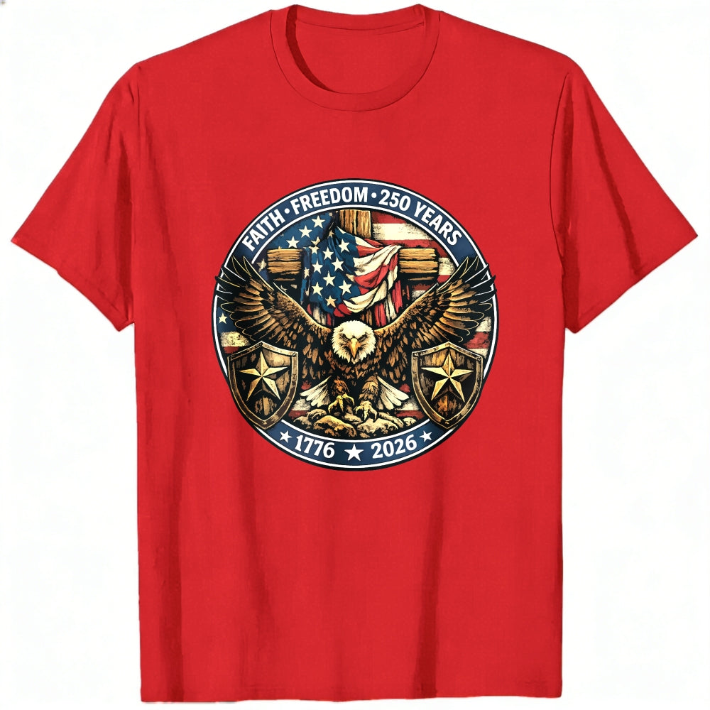 Patriotic Eagle American Flag Classic T-Shirt Faith Freedom 250 Years 1776 2026