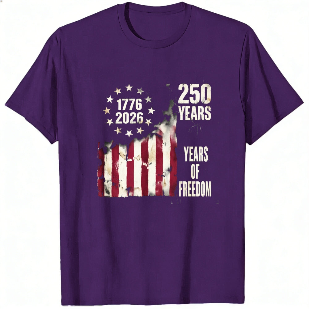 Patriotic American Flag Design Classic T-Shirt 250 Years Of Freedom 1776 2026