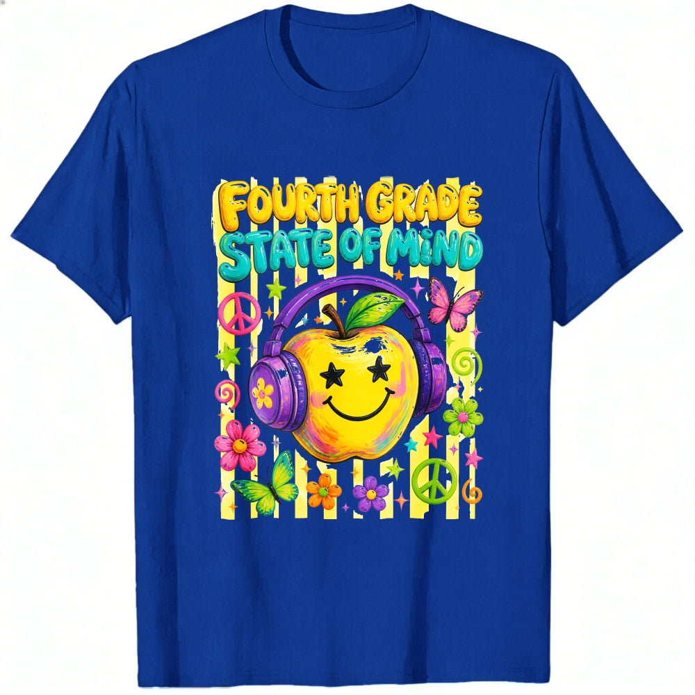 Retro Groovy Fourth Grade State Of Mind Apple Classic T-Shirt