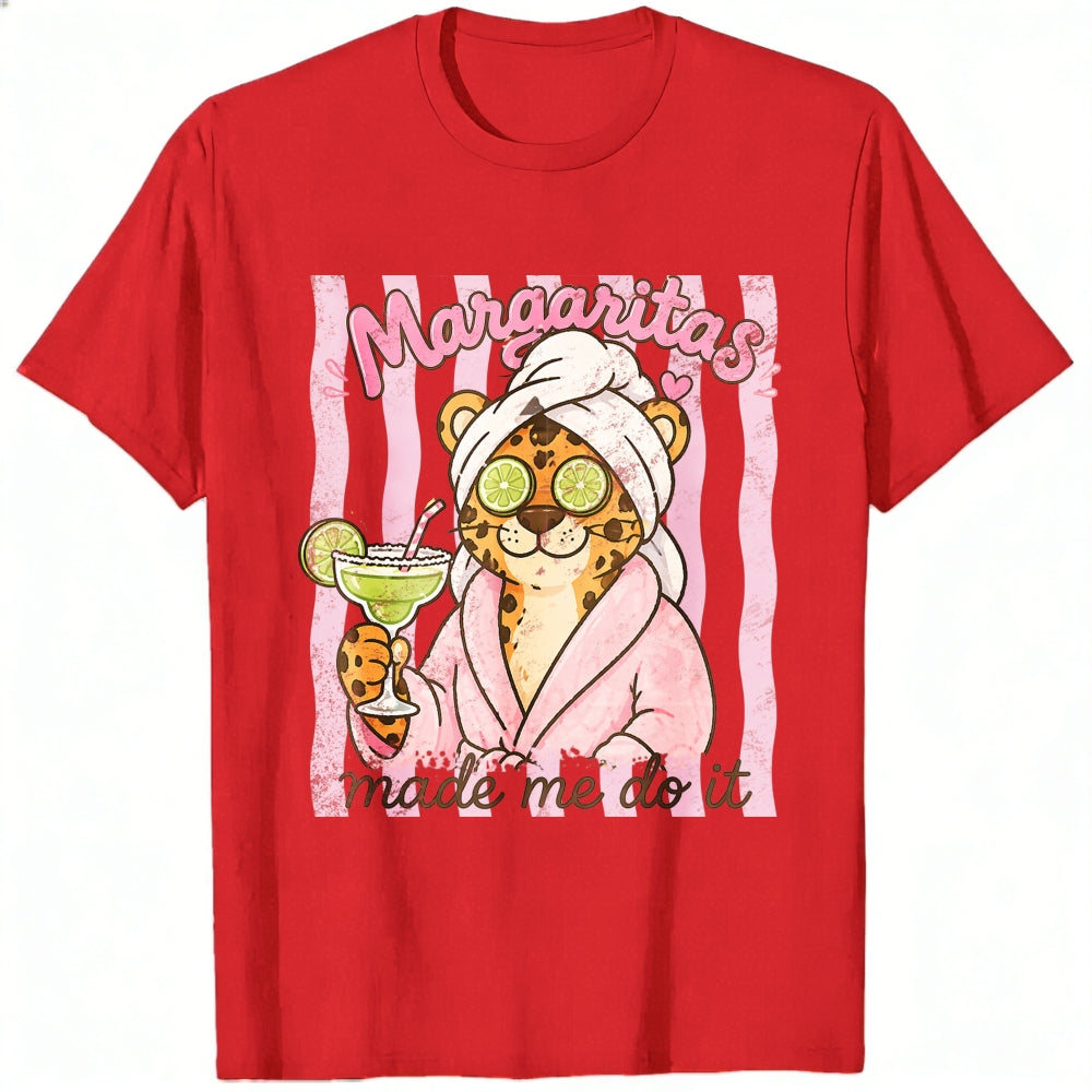 Funny Leopard In Robe With Margarita Classic T-Shirt