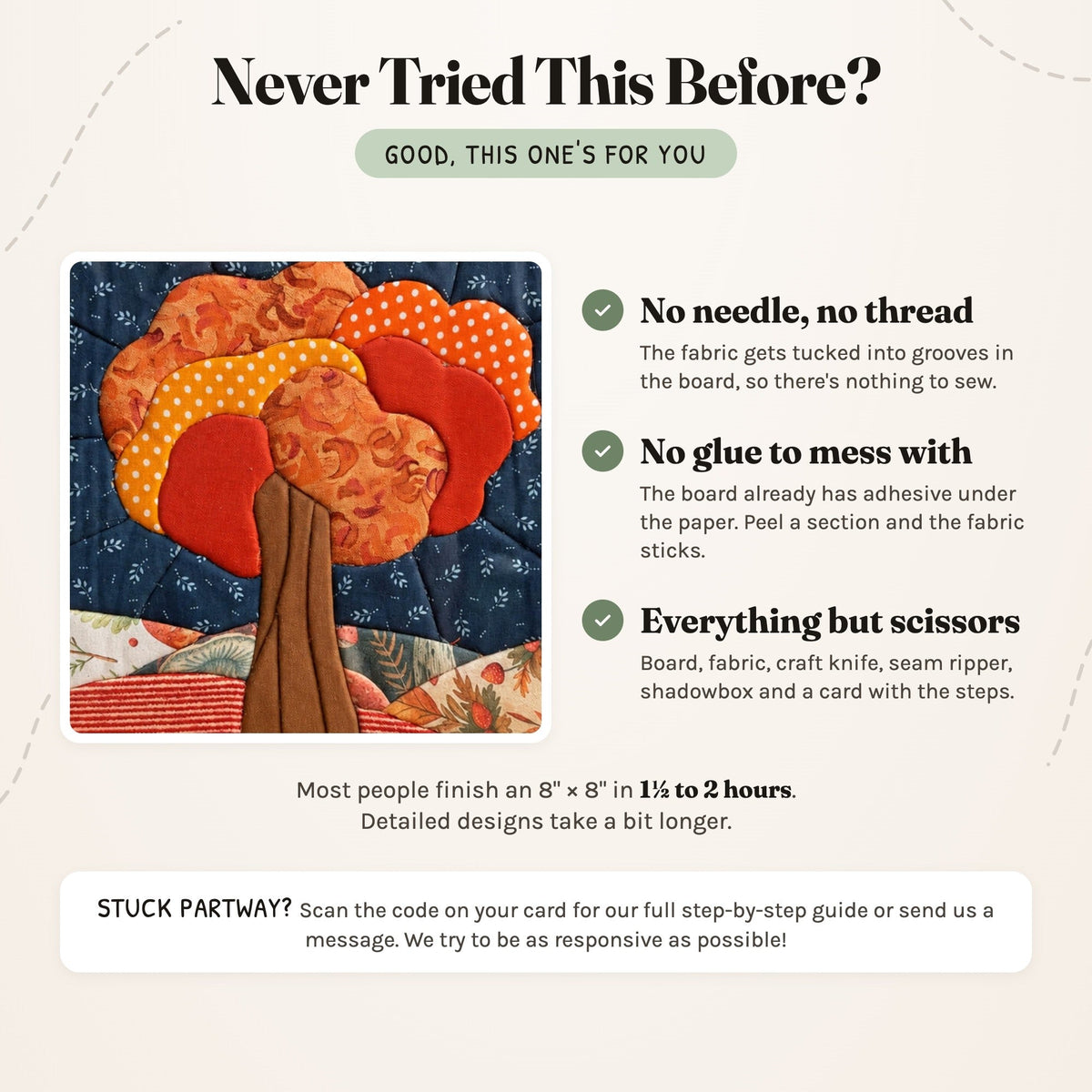 Kinusaiga Craft Kit: Fall Tree, 8" × 8"