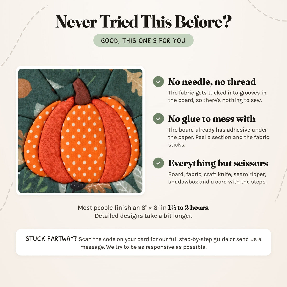 Kinusaiga Craft Kit: Pumpkin, 8" × 8"