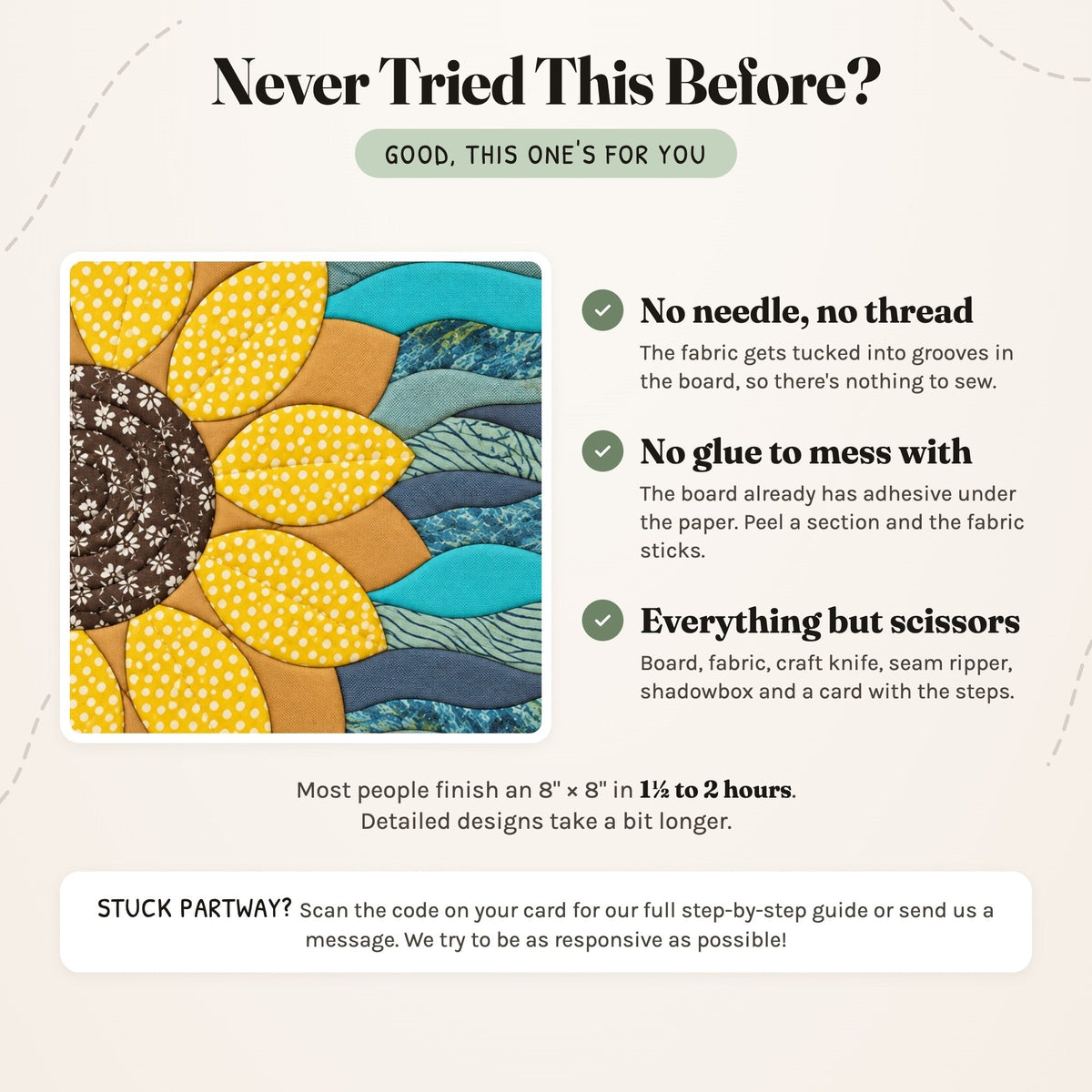 Kinusaiga Craft Kit: Sunflower, 8" × 8"