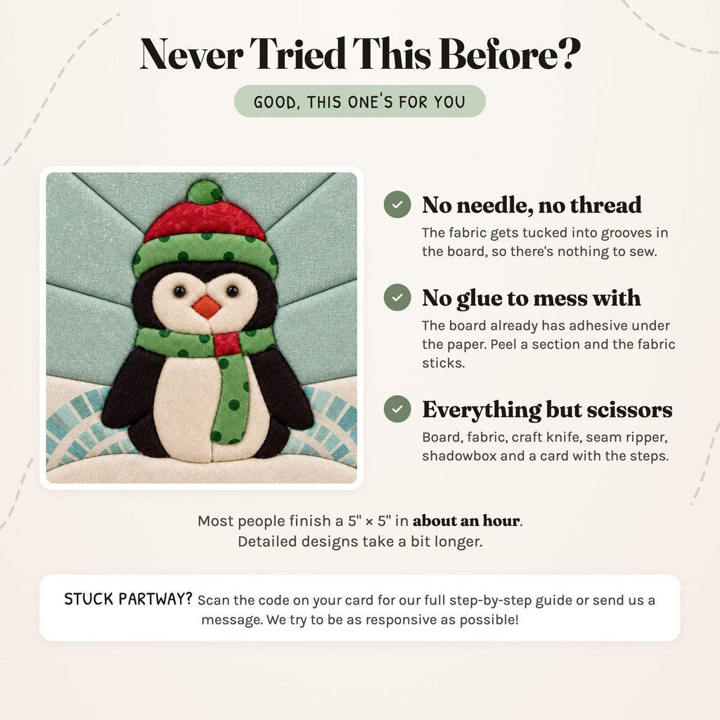 Kinusaiga Craft Kit: Winter Penguin, 5" × 5"