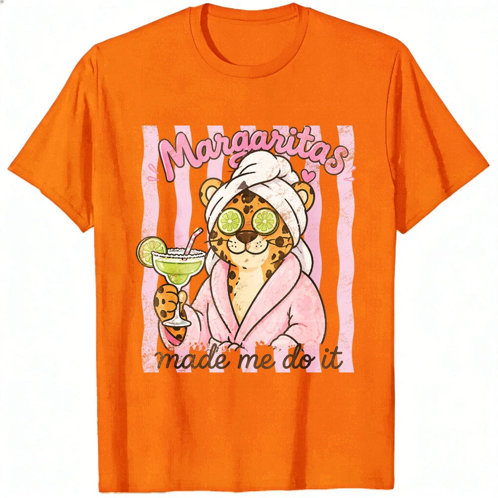 Funny Leopard In Robe With Margarita Classic T-Shirt