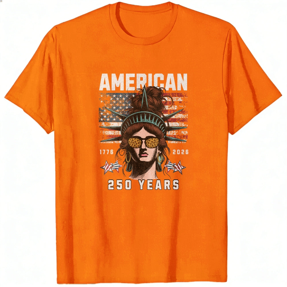 American Independence Day 250 Years Classic T-Shirt Statue Of Liberty With Sunglasses And Flag Design
