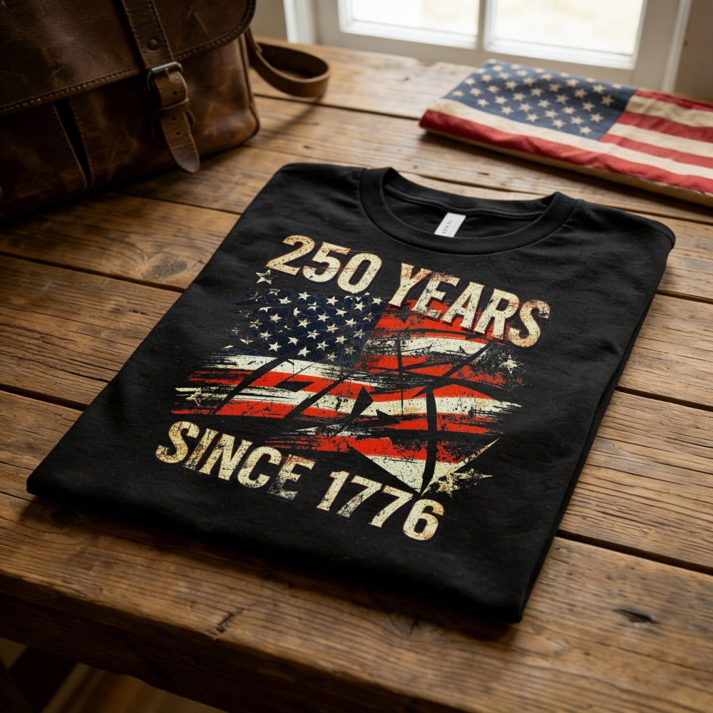 Patriotic American Flag Design Classic T-Shirt 250 Years Since 1776