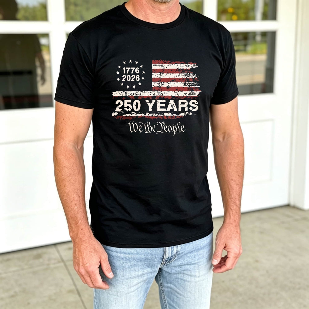 Patriotic American Flag Design Classic T-Shirt 250 Years We The People 1776 2026