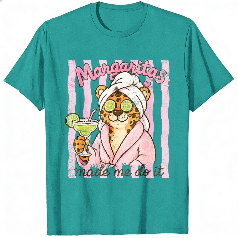 Funny Leopard In Robe With Margarita Classic T-Shirt