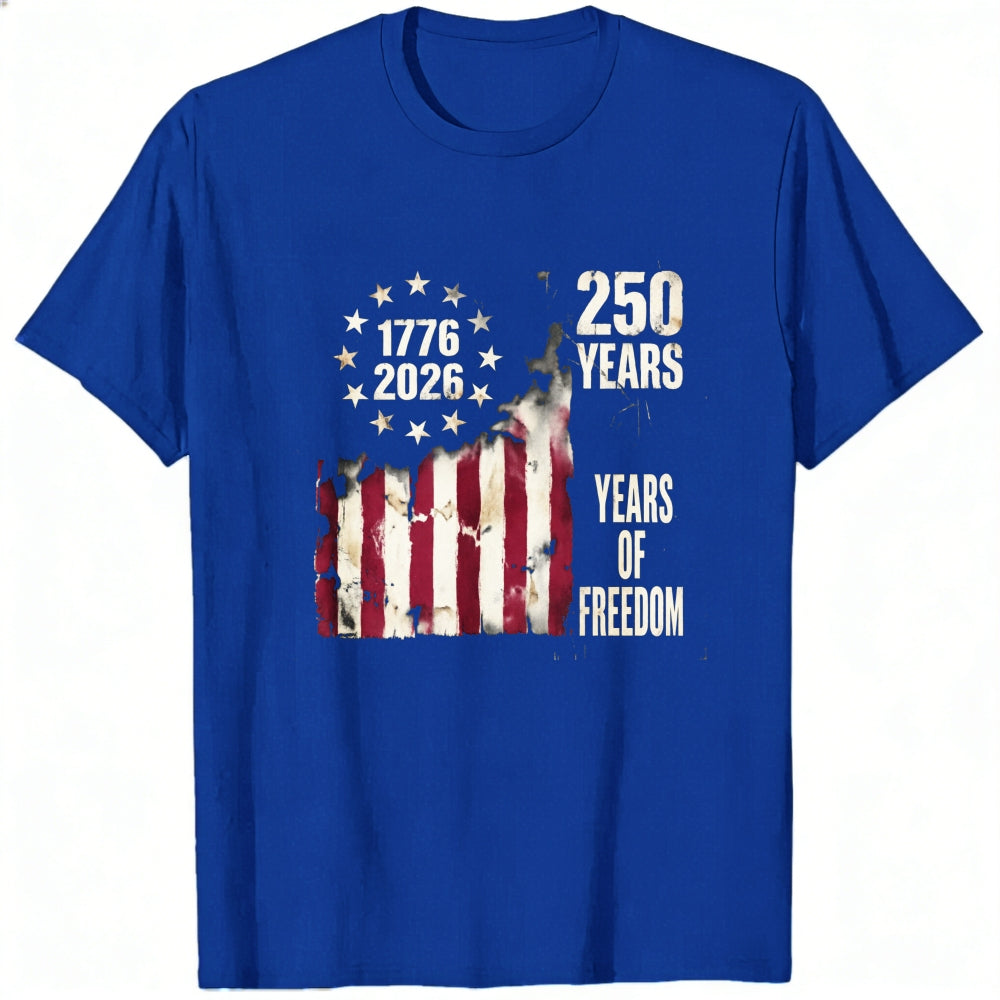 Patriotic American Flag Design Classic T-Shirt 250 Years Of Freedom 1776 2026