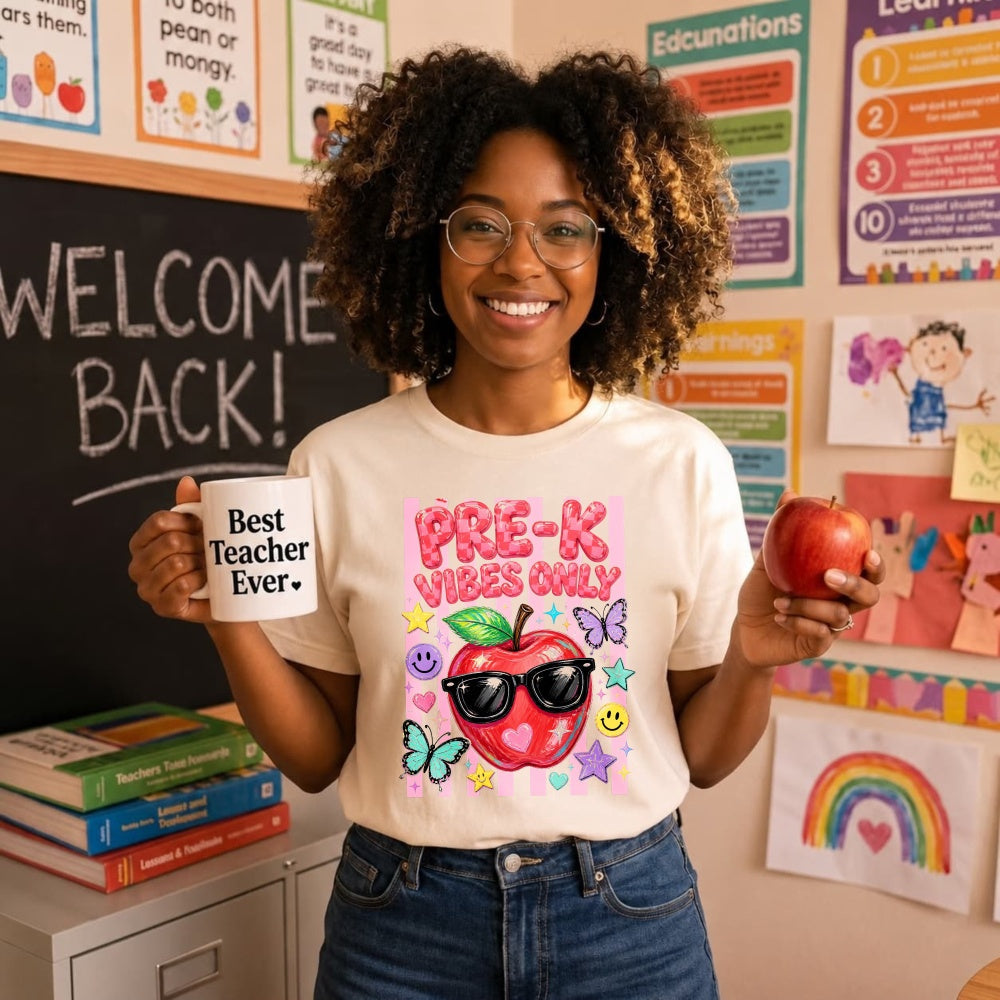 Cute Pre K Vibes Only Apple Sunglasses Classic T-Shirt
