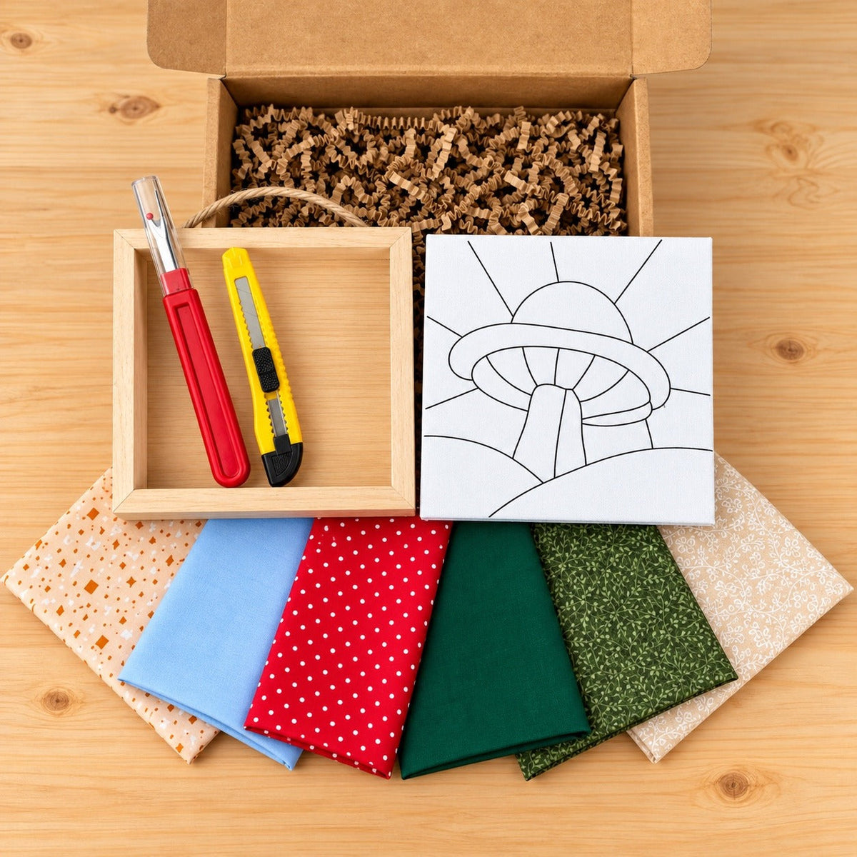 Kinusaiga Craft Kit: Mushroom, 5" × 5"